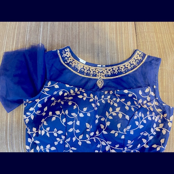 Full length navy blue flared Anarkali gown brand new with tag in 40 size - Picture 4 of 8